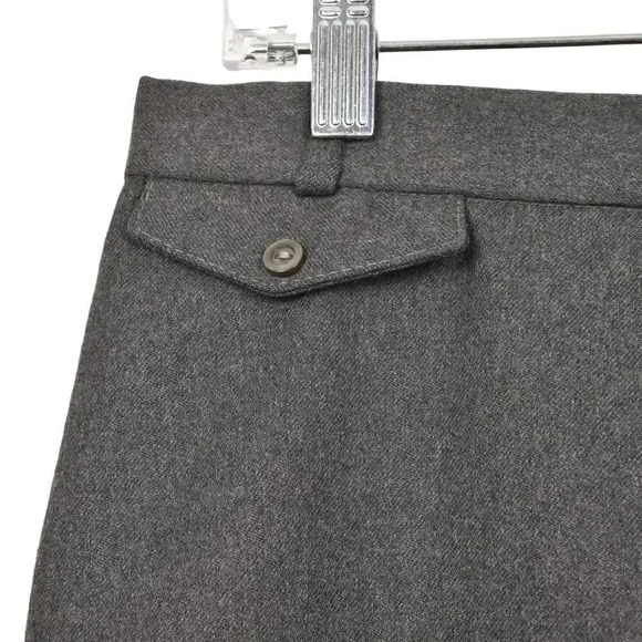 Vintage  Allure 100% Wool Grey Midi Skirt Pencil Front Slit Size Medium - Picture 4 of 10